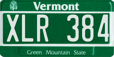 VT license plate XLR384