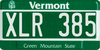 VT license plate XLR385