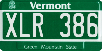 VT license plate XLR386
