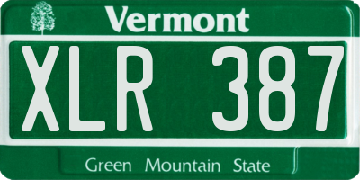 VT license plate XLR387