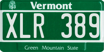 VT license plate XLR389