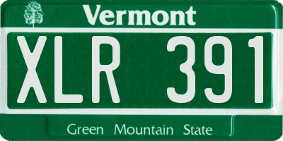 VT license plate XLR391