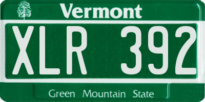 VT license plate XLR392