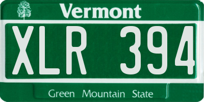 VT license plate XLR394