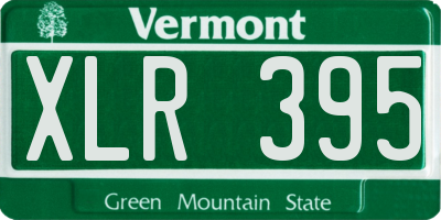 VT license plate XLR395