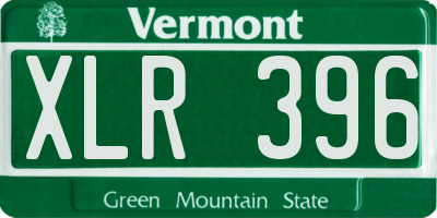 VT license plate XLR396