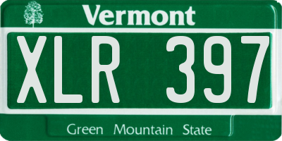 VT license plate XLR397