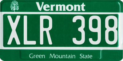VT license plate XLR398