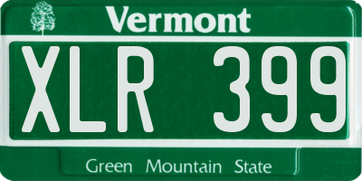 VT license plate XLR399