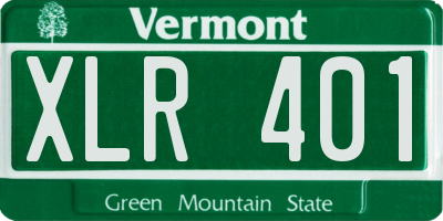 VT license plate XLR401