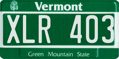 VT license plate XLR403
