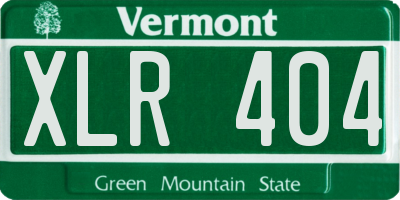 VT license plate XLR404