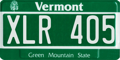 VT license plate XLR405