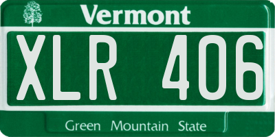 VT license plate XLR406