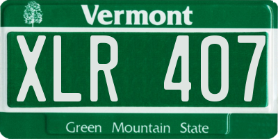 VT license plate XLR407