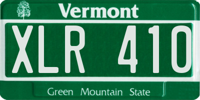 VT license plate XLR410