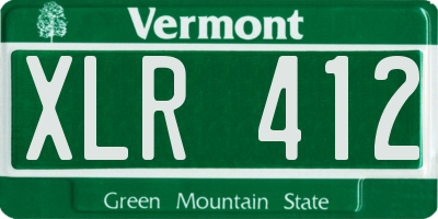 VT license plate XLR412