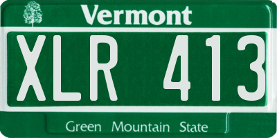 VT license plate XLR413