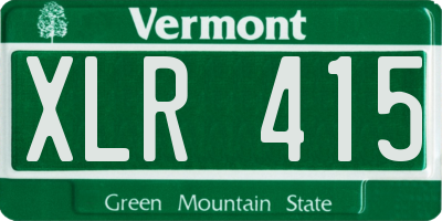 VT license plate XLR415