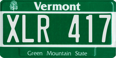 VT license plate XLR417