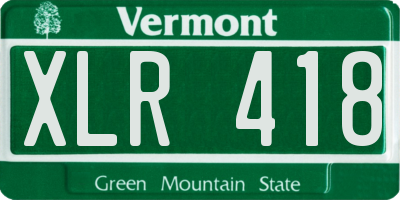 VT license plate XLR418
