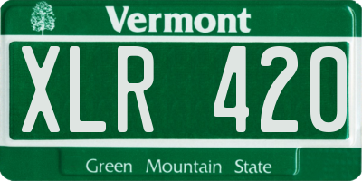 VT license plate XLR420