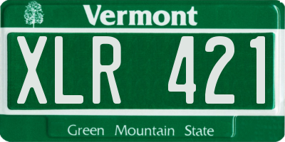 VT license plate XLR421