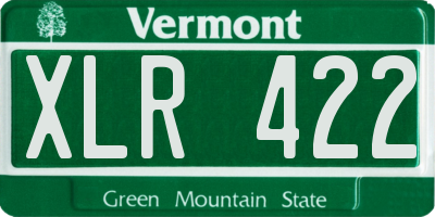 VT license plate XLR422