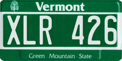 VT license plate XLR426