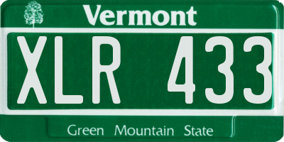 VT license plate XLR433