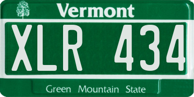 VT license plate XLR434