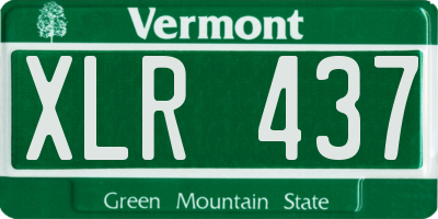 VT license plate XLR437