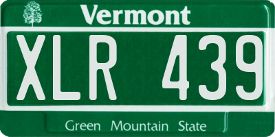 VT license plate XLR439