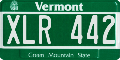 VT license plate XLR442