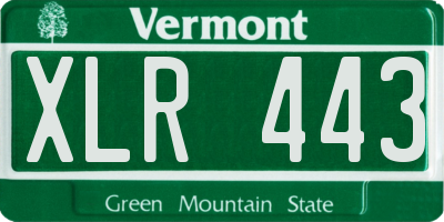 VT license plate XLR443
