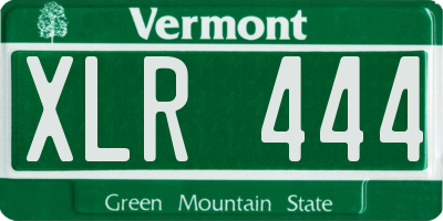 VT license plate XLR444