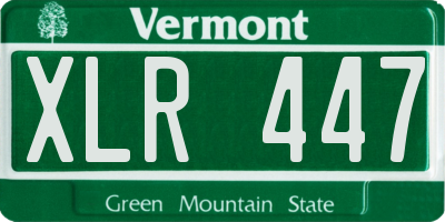 VT license plate XLR447