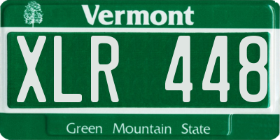 VT license plate XLR448