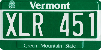 VT license plate XLR451