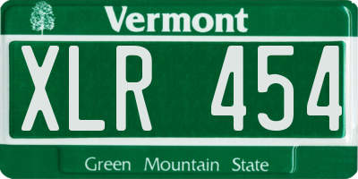 VT license plate XLR454