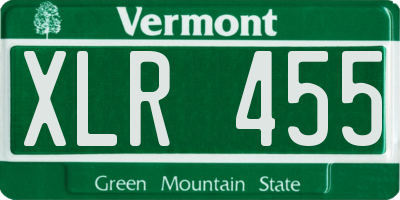 VT license plate XLR455
