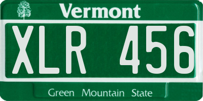 VT license plate XLR456