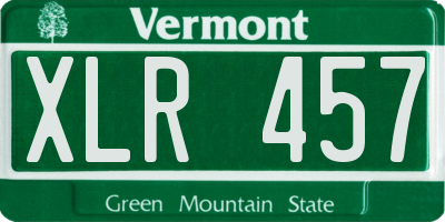 VT license plate XLR457