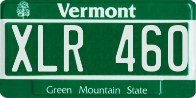 VT license plate XLR460