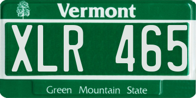 VT license plate XLR465