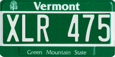 VT license plate XLR475