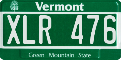 VT license plate XLR476