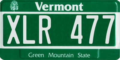VT license plate XLR477