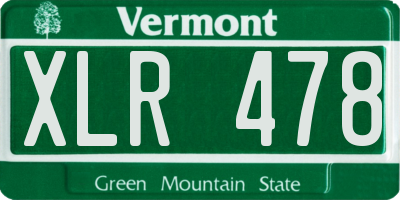 VT license plate XLR478