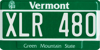 VT license plate XLR480